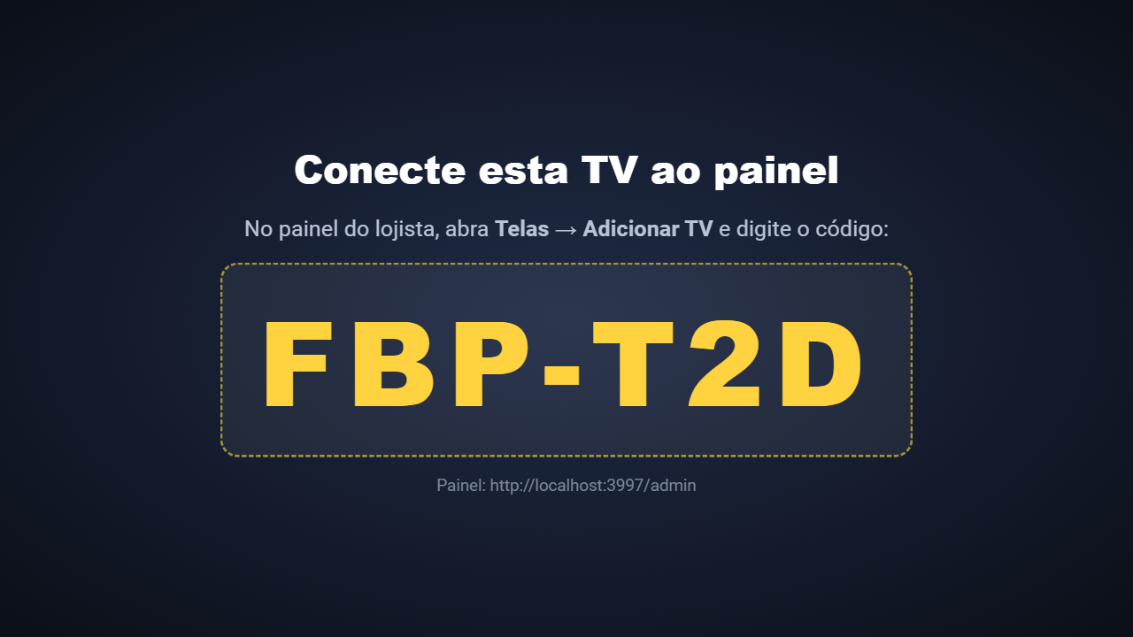 Código de conexão na TV